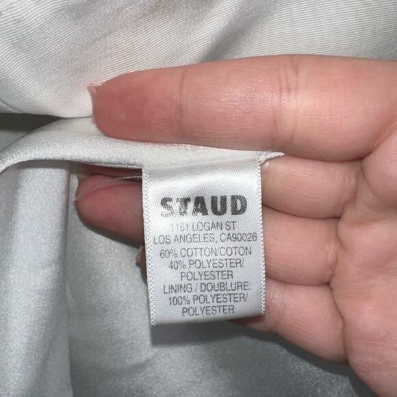 Staud Landscape Corset Mini Dress White Size 12 Babydoll Tulle Skirt - Picture 10 of 11